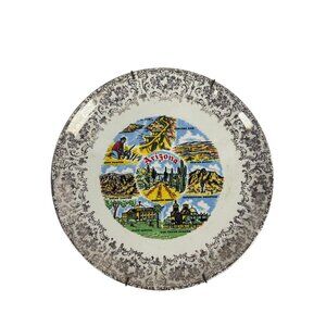 Arizona Collectible Plate Vintage Scenic Illustrations Souvenir 9" Ceramic Finis